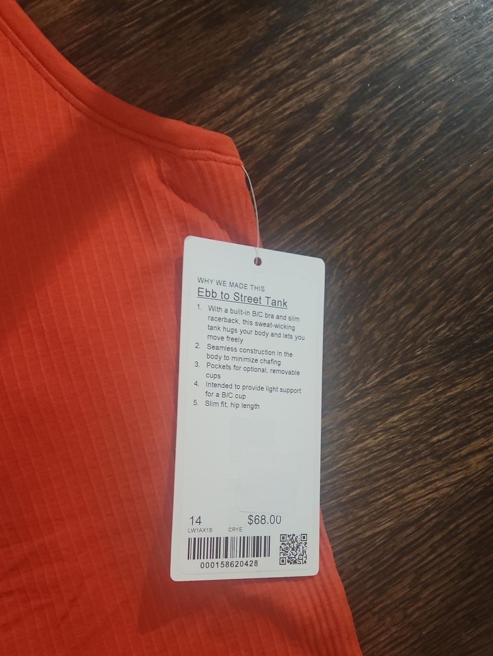Ebb To Street Waist-Length Racerback Tank Top NWT - Picture 2 of 5